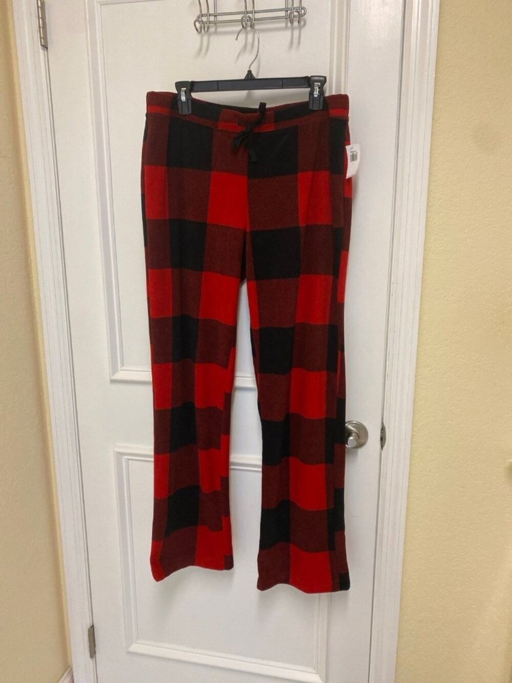 Old Navy NEW Red Buffalo Plaid Microfleece Cozy Pants-Large